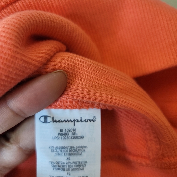 Champion Womens Orange NWT Allover Logo Crew Neck - Picture 6 of 7